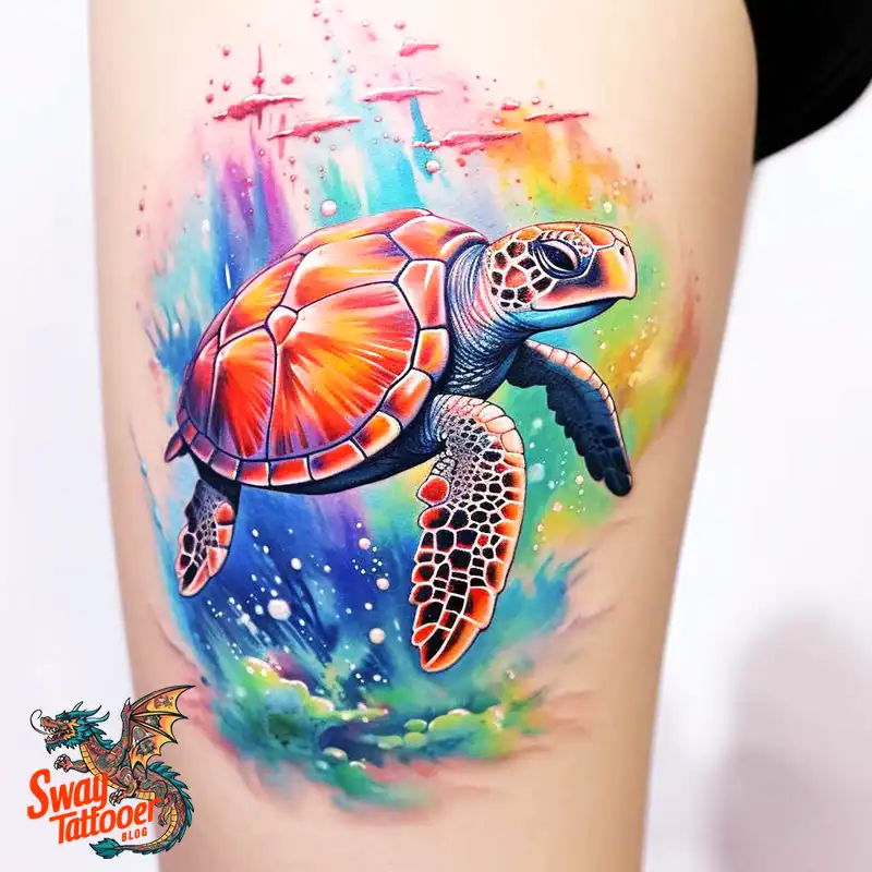 50 Sea Turtle Tattoo Design Ideas: Vibrant Marine Art 27 sea turtle tattoo