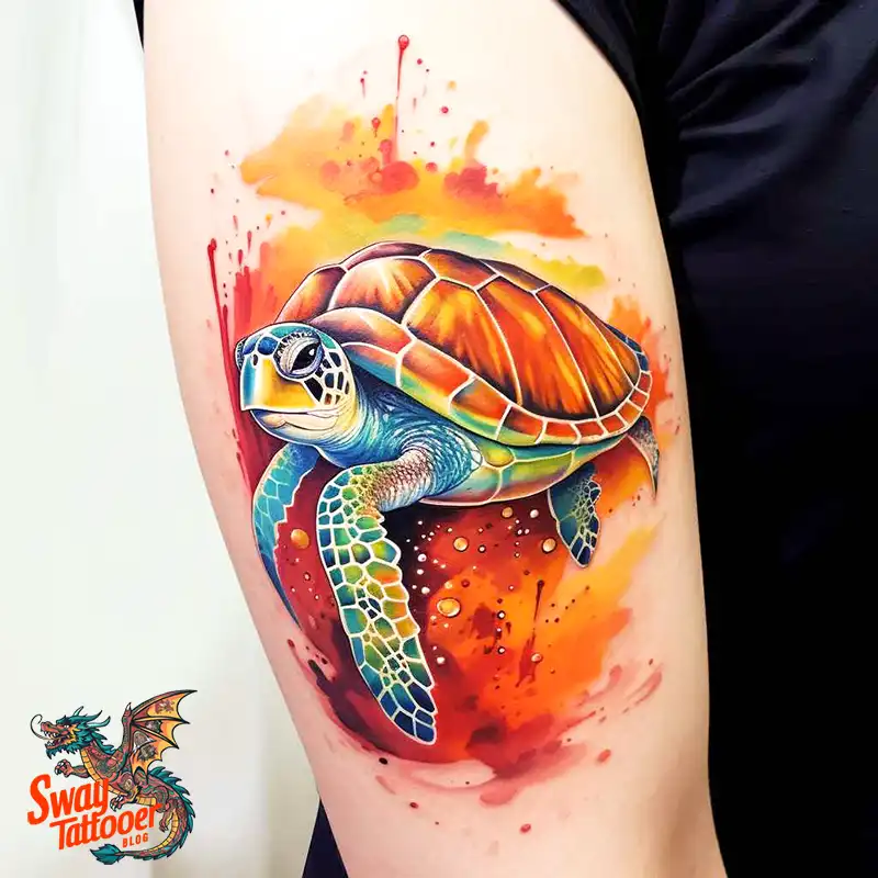 50 Sea Turtle Tattoo Design Ideas: Vibrant Marine Art 23 sea turtle tattoo