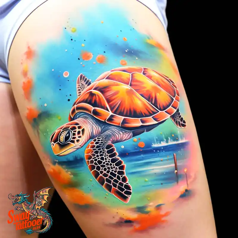 50 Sea Turtle Tattoo Design Ideas: Vibrant Marine Art 22 sea turtle tattoo