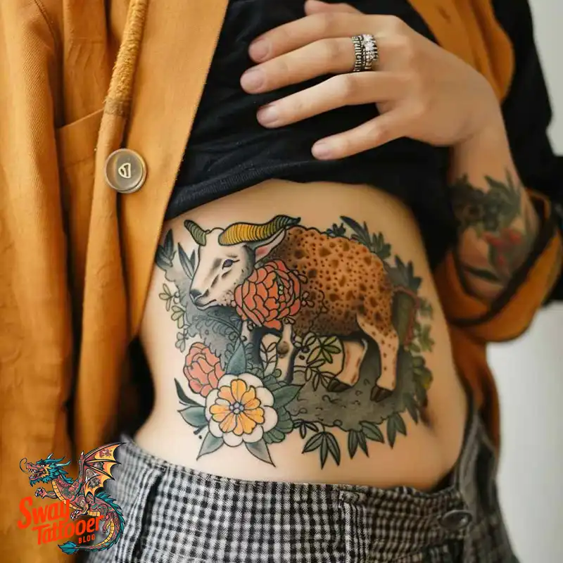 150 Sheep Tattoo Design Ideas: Woolly Wonders Ink Art 12 sheep tattoo