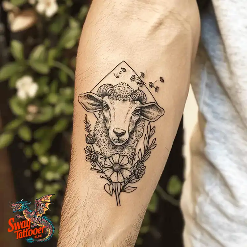 150 Sheep Tattoo Design Ideas: Woolly Wonders Ink Art 132 sheep tattoo
