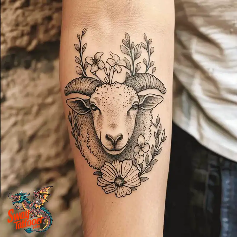 150 Sheep Tattoo Design Ideas: Woolly Wonders Ink Art 131 sheep tattoo