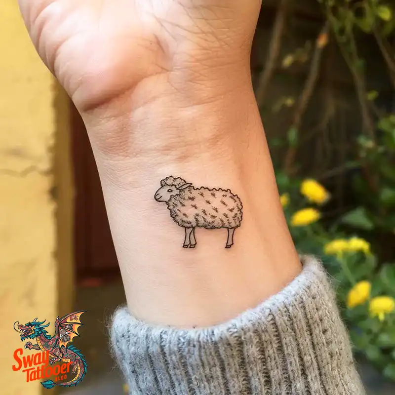 150 Sheep Tattoo Design Ideas: Woolly Wonders Ink Art 111 sheep tattoo