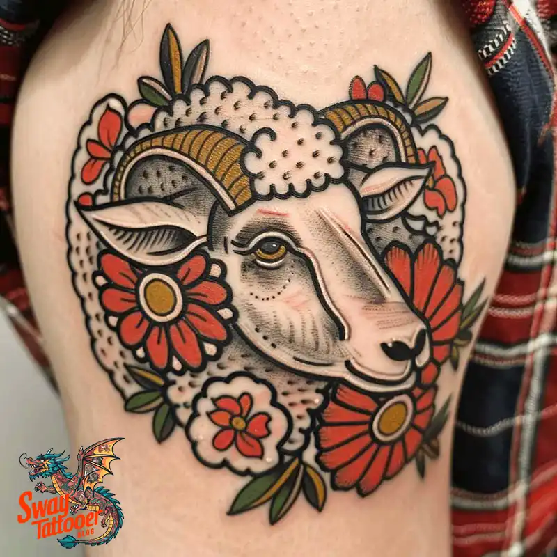 150 Sheep Tattoo Design Ideas: Woolly Wonders Ink Art 106 sheep tattoo