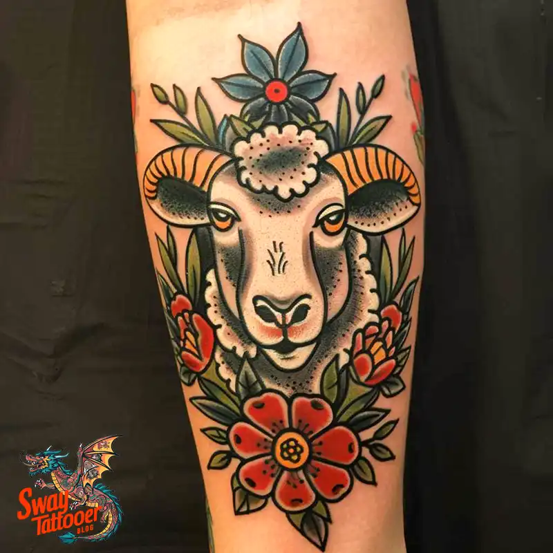 150 Sheep Tattoo Design Ideas: Woolly Wonders Ink Art 105 sheep tattoo