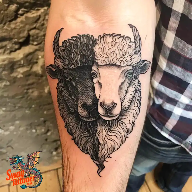150 Sheep Tattoo Design Ideas: Woolly Wonders Ink Art 102 sheep tattoo