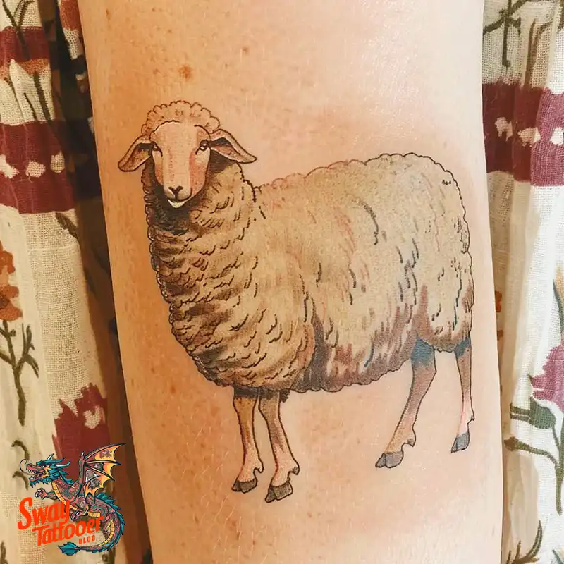 150 Sheep Tattoo Design Ideas: Woolly Wonders Ink Art 84 sheep tattoo
