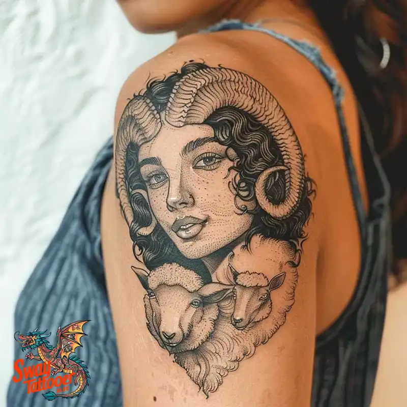 150 Sheep Tattoo Design Ideas: Woolly Wonders Ink Art 73 sheep tattoo