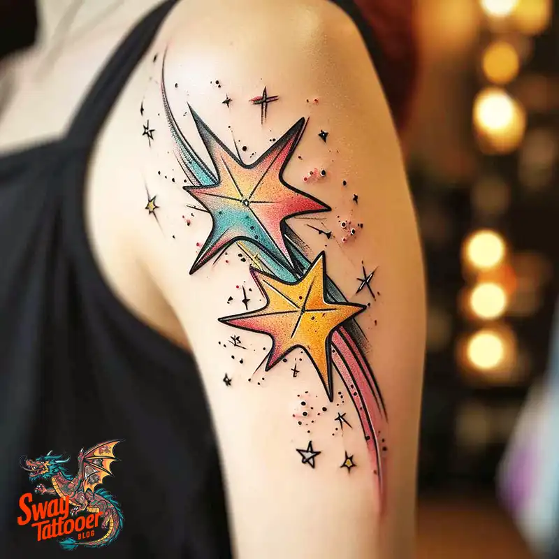 100 Shooting Star Tattoo Design Ideas: Stellar Ink 80 shooting star tattoo