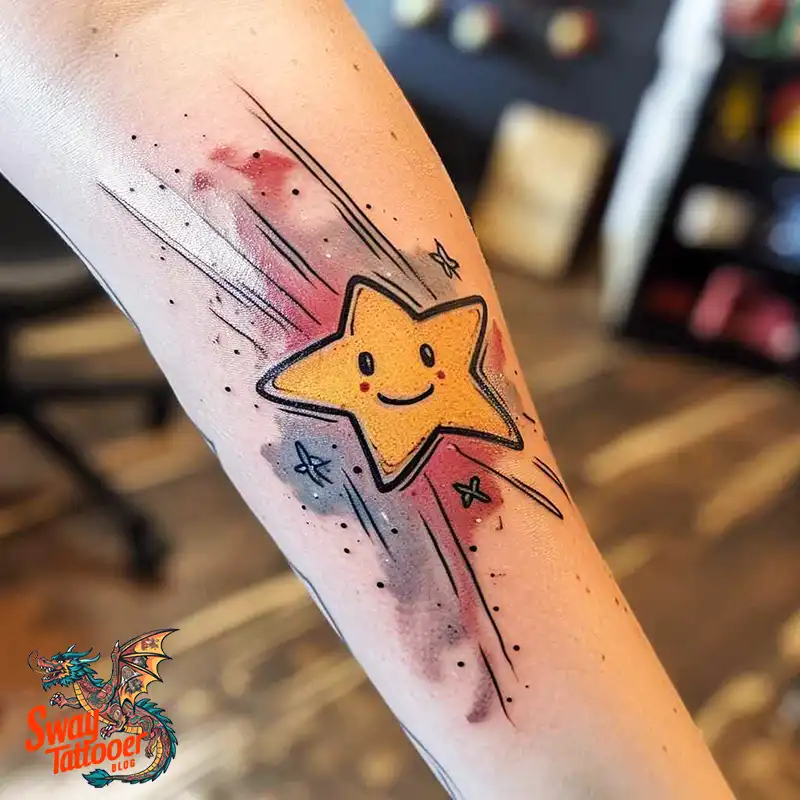 100 Shooting Star Tattoo Design Ideas: Stellar Ink 90 shooting star tattoo