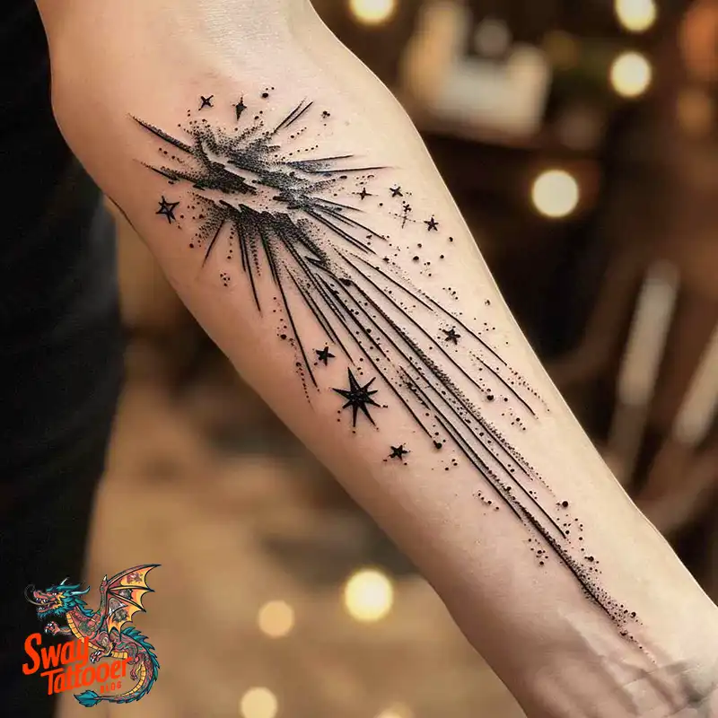 100 Shooting Star Tattoo Design Ideas: Stellar Ink 68 shooting star tattoo