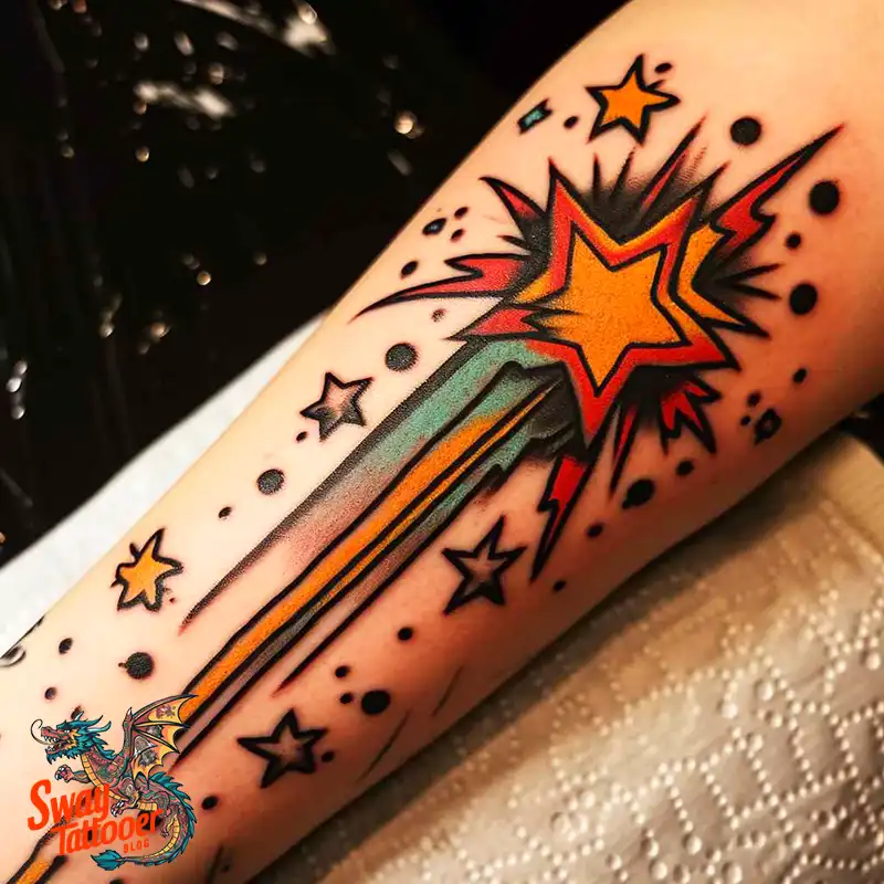 100 Shooting Star Tattoo Design Ideas: Stellar Ink 89 shooting star tattoo