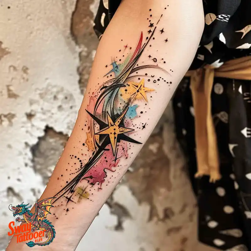 100 Shooting Star Tattoo Design Ideas: Stellar Ink 45 shooting star tattoo