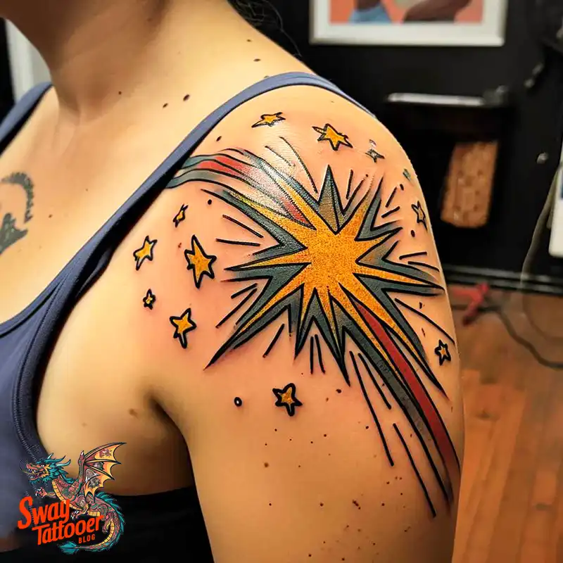 100 Shooting Star Tattoo Design Ideas: Stellar Ink 87 shooting star tattoo