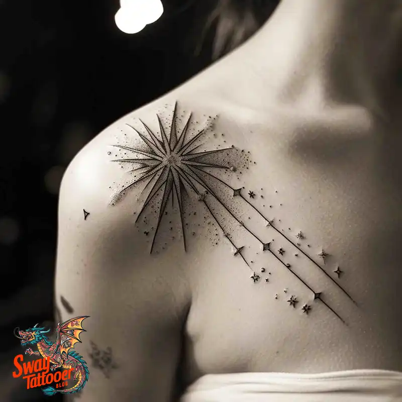 100 Shooting Star Tattoo Design Ideas: Stellar Ink 28 shooting star tattoo