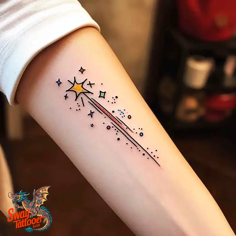 100 Shooting Star Tattoo Design Ideas: Stellar Ink 15 shooting star tattoo