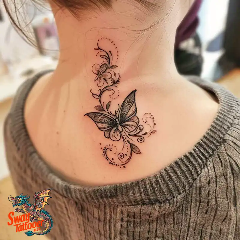 120 Small Butterfly Neck Tattoo Design Ideas: Delicate Art 108 small butterfly tattoo on neck