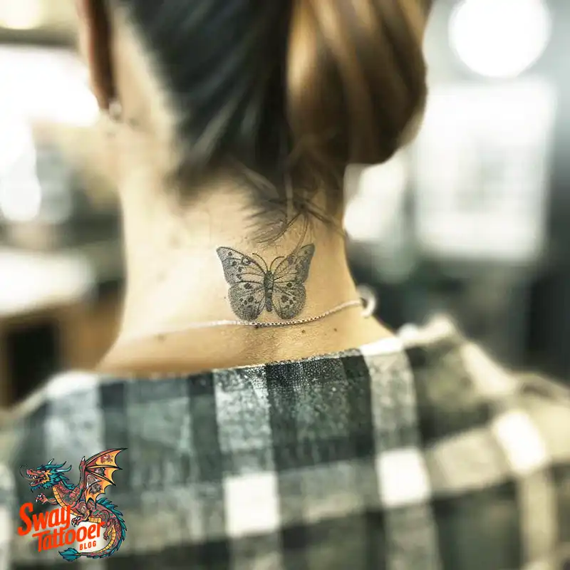 120 Small Butterfly Neck Tattoo Design Ideas: Delicate Art 20 small butterfly neck tattoo