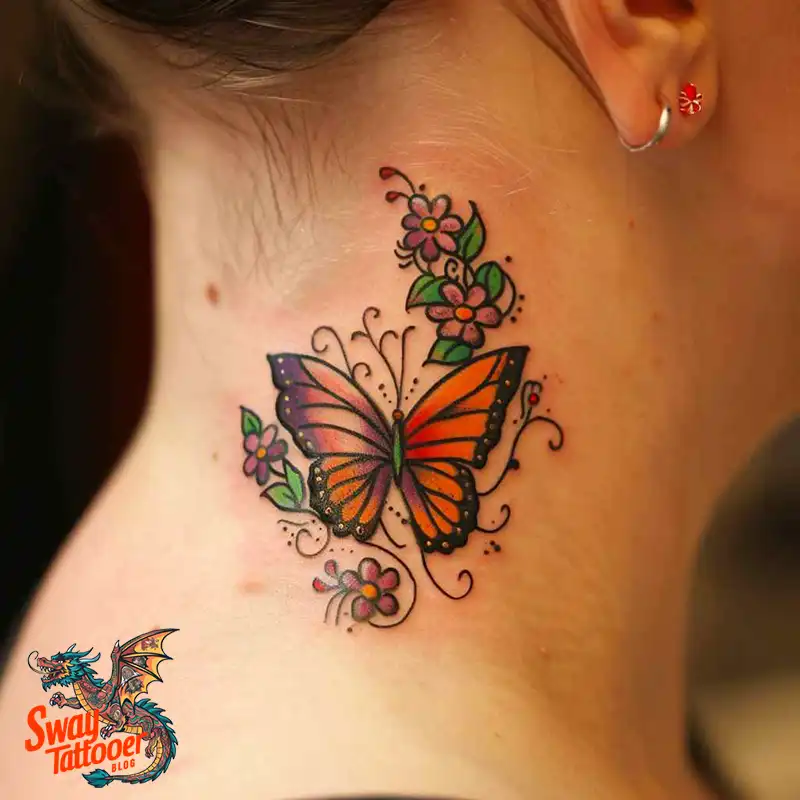 120 Small Butterfly Neck Tattoo Design Ideas: Delicate Art 107 small butterfly tattoo on neck