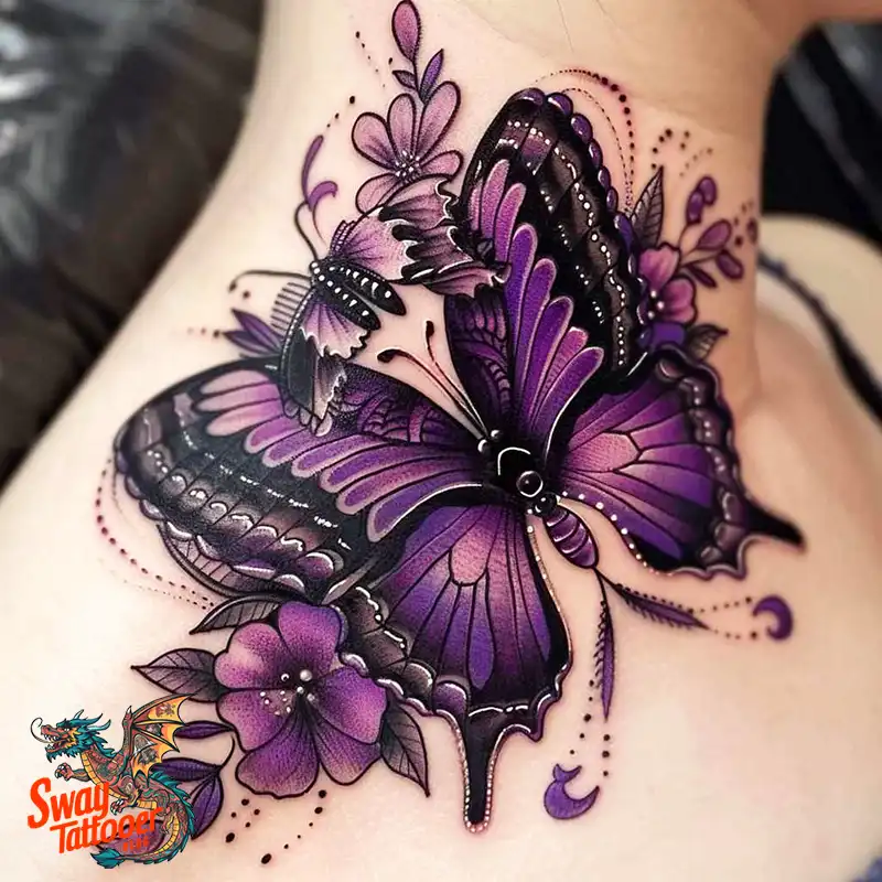 120 Small Butterfly Neck Tattoo Design Ideas: Delicate Art 106 small butterfly tattoo on neck