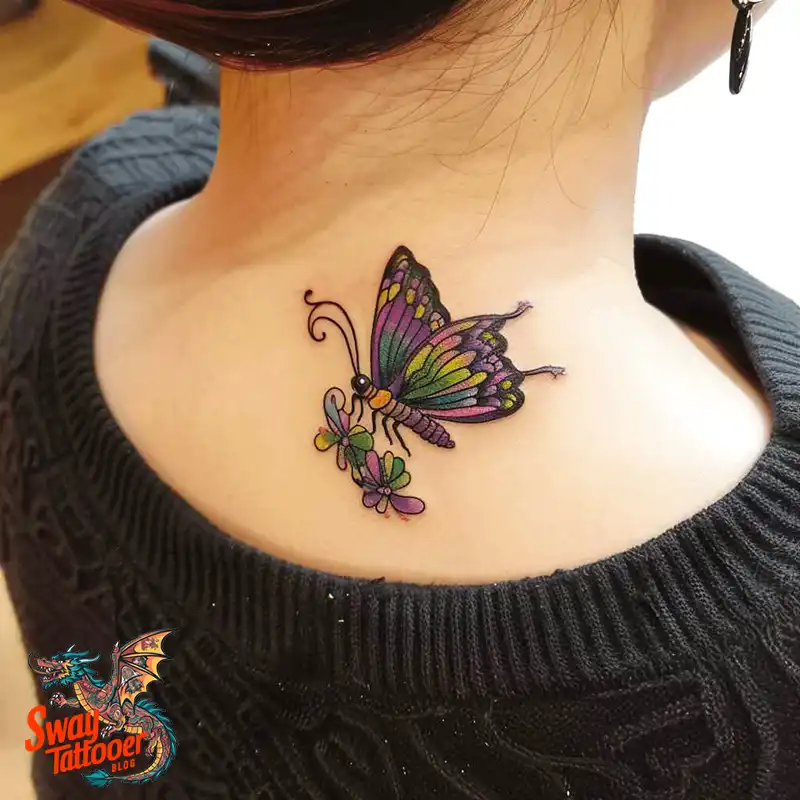 120 Small Butterfly Neck Tattoo Design Ideas: Delicate Art 103 small butterfly tattoo on neck