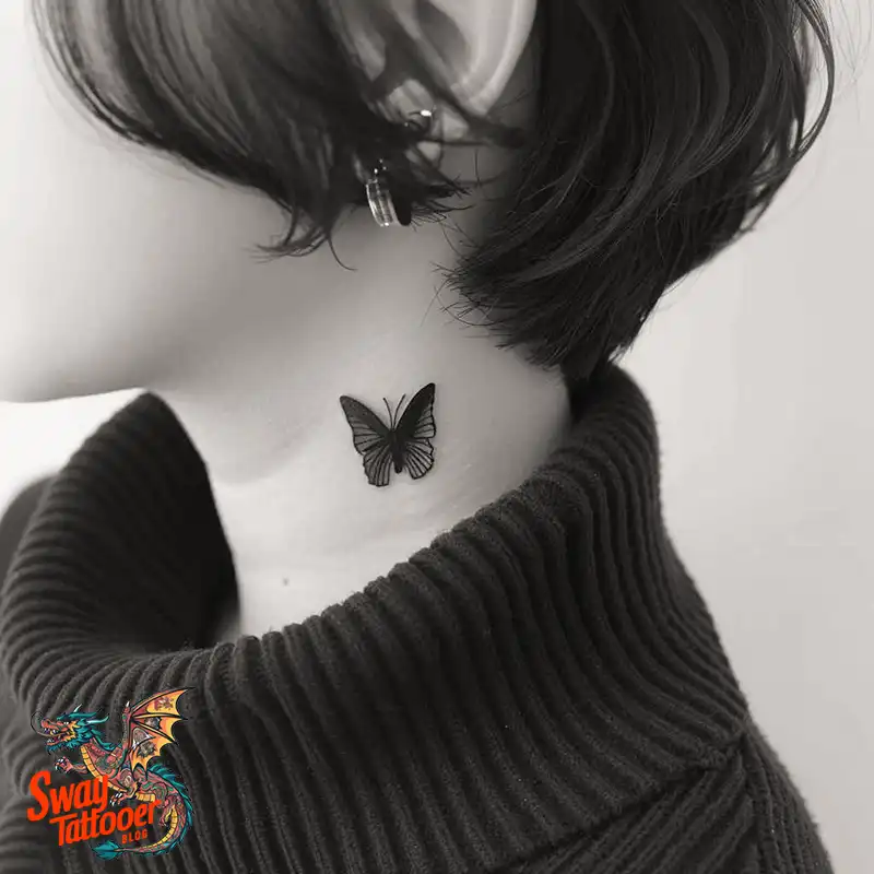 120 Small Butterfly Neck Tattoo Design Ideas: Delicate Art 115 small butterfly tattoo on neck