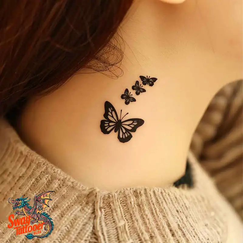 120 Small Butterfly Neck Tattoo Design Ideas: Delicate Art 100 small butterfly tattoo on neck