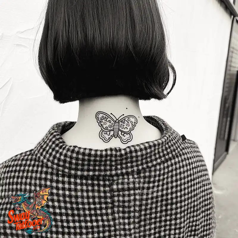 120 Small Butterfly Neck Tattoo Design Ideas: Delicate Art 96 small butterfly tattoo on neck