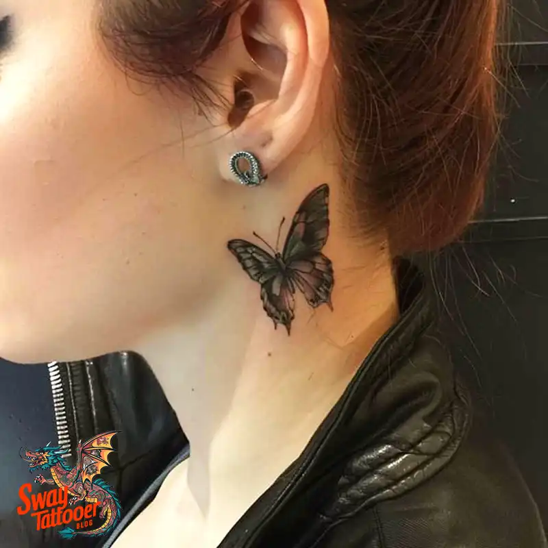 120 Small Butterfly Neck Tattoo Design Ideas: Delicate Art 95 small butterfly tattoo on neck