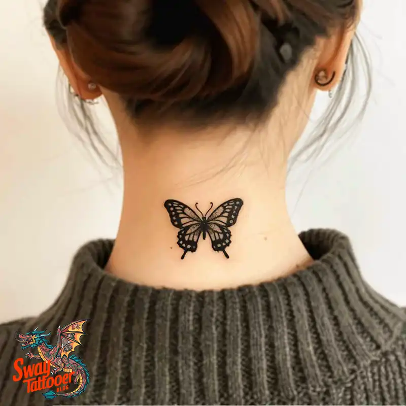 120 Small Butterfly Neck Tattoo Design Ideas: Delicate Art 91 small butterfly tattoo on neck