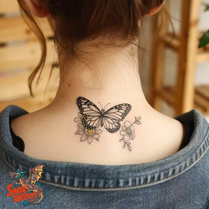 120 Small Butterfly Neck Tattoo Design Ideas: Delicate Art 90 small butterfly tattoo on neck