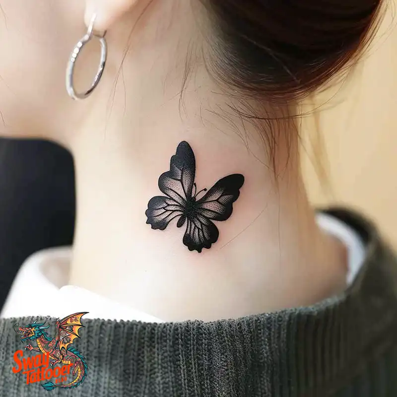 120 Small Butterfly Neck Tattoo Design Ideas: Delicate Art 88 small butterfly tattoo on neck