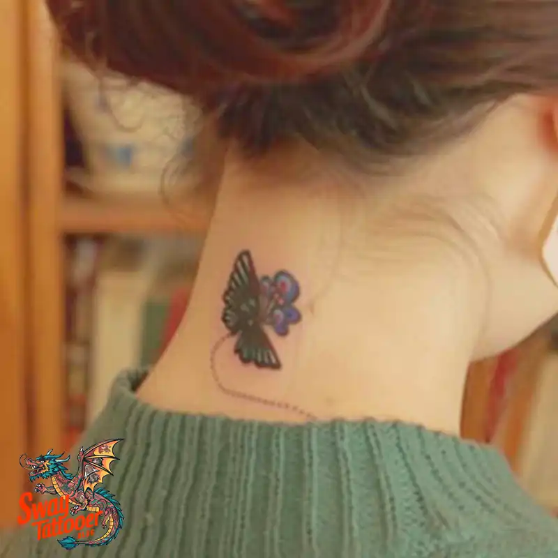 120 Small Butterfly Neck Tattoo Design Ideas: Delicate Art 114 small butterfly tattoo on neck
