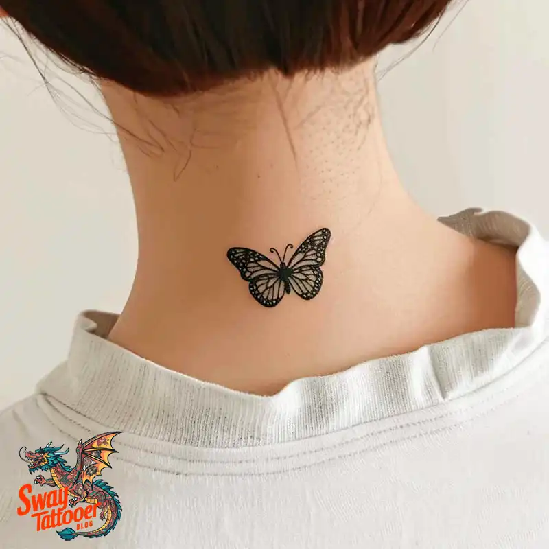 120 Small Butterfly Neck Tattoo Design Ideas: Delicate Art 87 small butterfly tattoo on neck