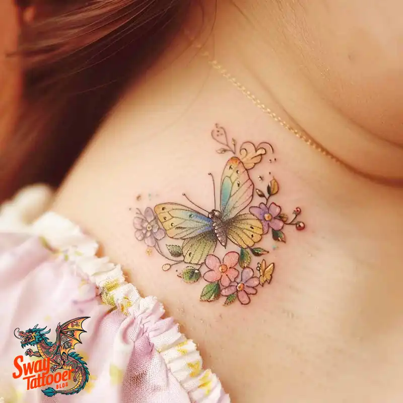 120 Small Butterfly Neck Tattoo Design Ideas: Delicate Art 86 small butterfly tattoo on neck