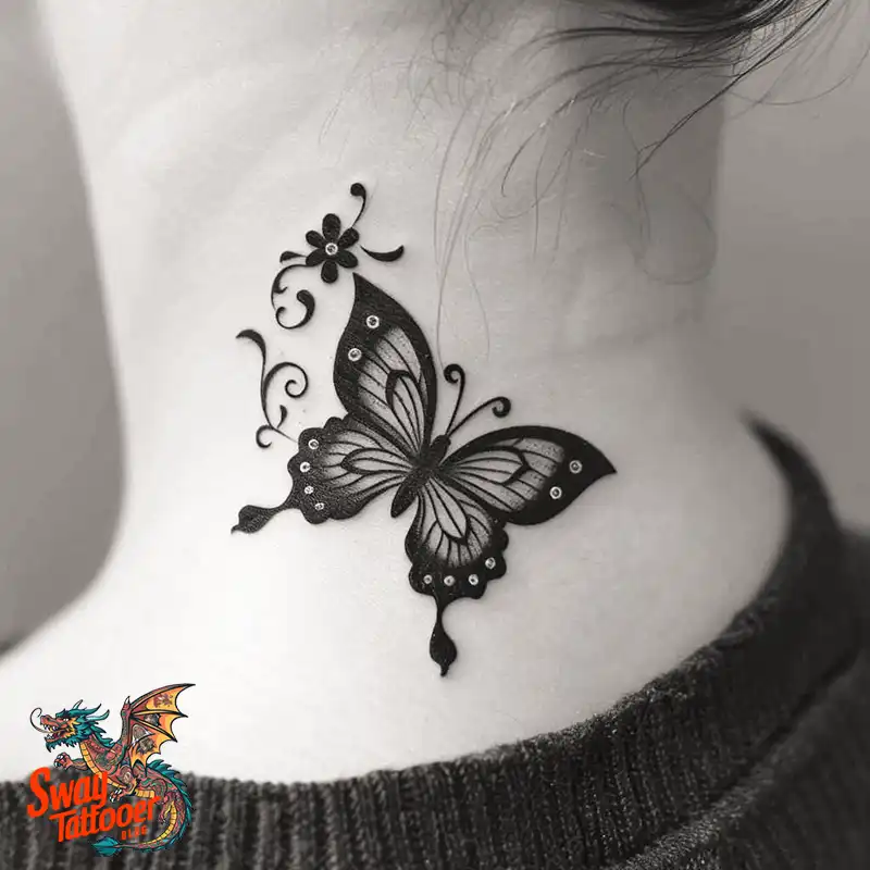 120 Small Butterfly Neck Tattoo Design Ideas: Delicate Art 82 small butterfly tattoo on neck