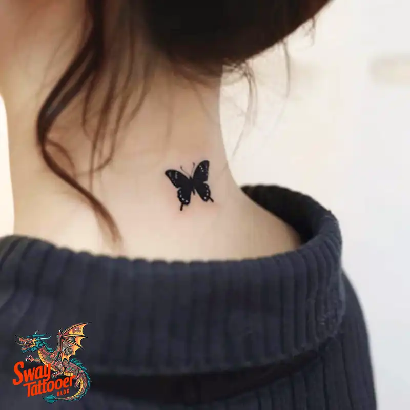 120 Small Butterfly Neck Tattoo Design Ideas: Delicate Art 81 small butterfly tattoo on neck