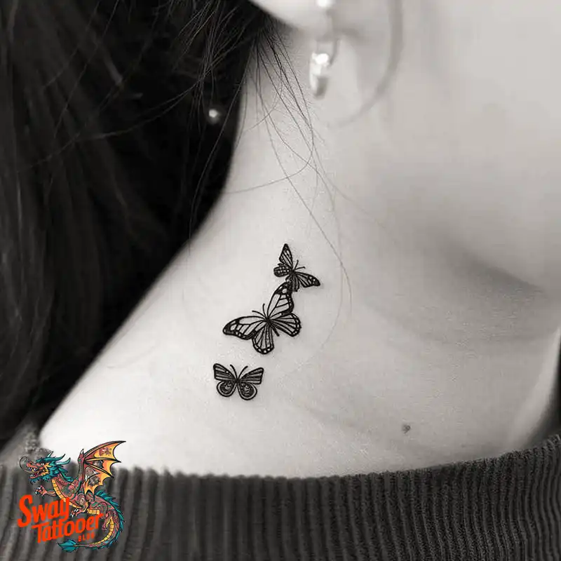 120 Small Butterfly Neck Tattoo Design Ideas: Delicate Art 80 small butterfly tattoo on neck