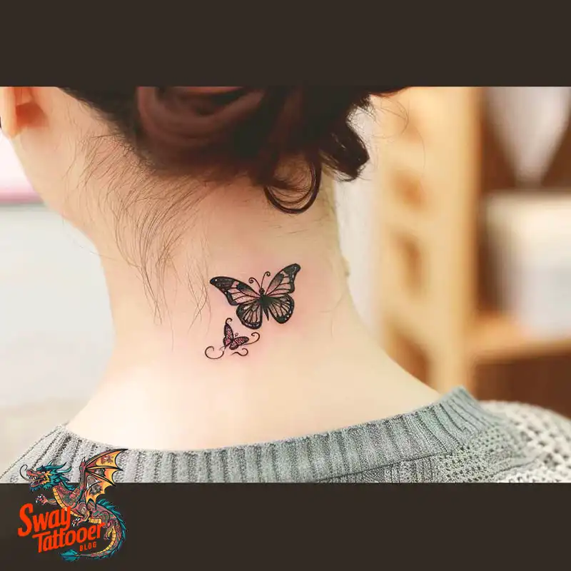 120 Small Butterfly Neck Tattoo Design Ideas: Delicate Art 77 small butterfly tattoo on neck
