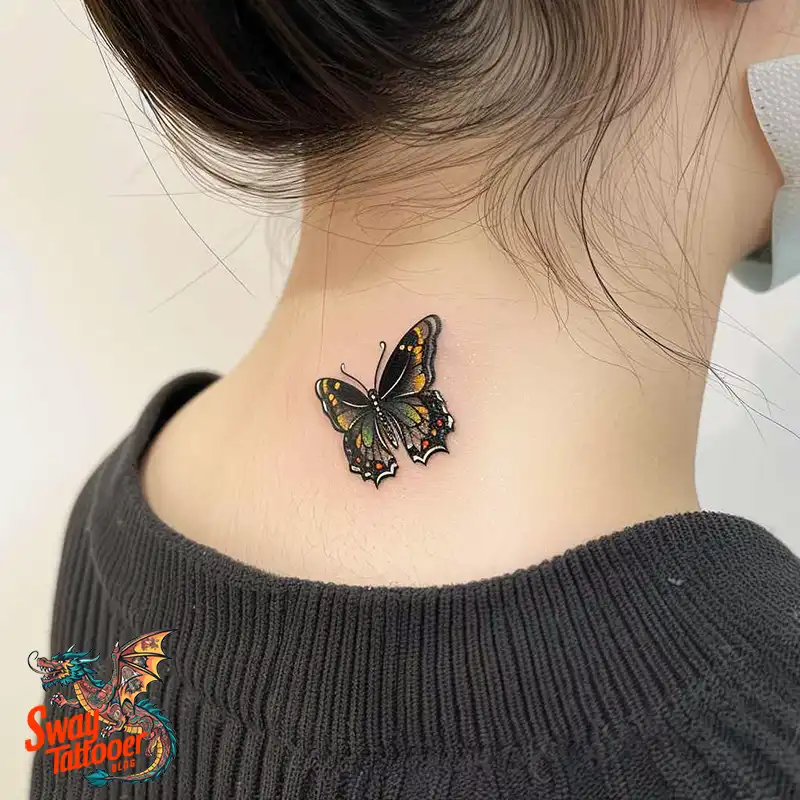 120 Small Butterfly Neck Tattoo Design Ideas: Delicate Art 76 small butterfly tattoo on neck