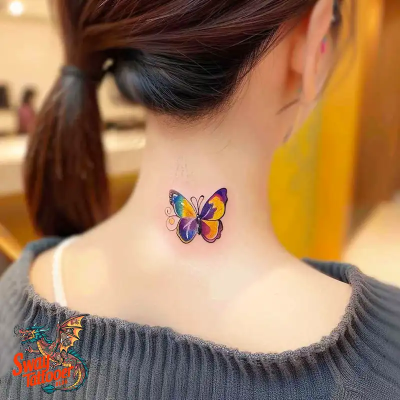 120 Small Butterfly Neck Tattoo Design Ideas: Delicate Art 74 small butterfly tattoo on neck