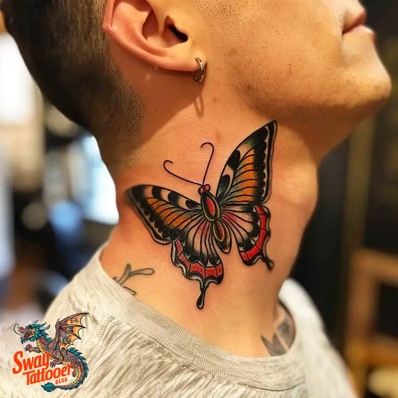 120 Small Butterfly Neck Tattoo Design Ideas: Delicate Art 71 small butterfly tattoo on neck