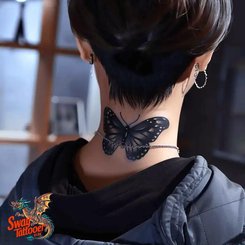 120 Small Butterfly Neck Tattoo Design Ideas: Delicate Art 112 small butterfly tattoo on neck