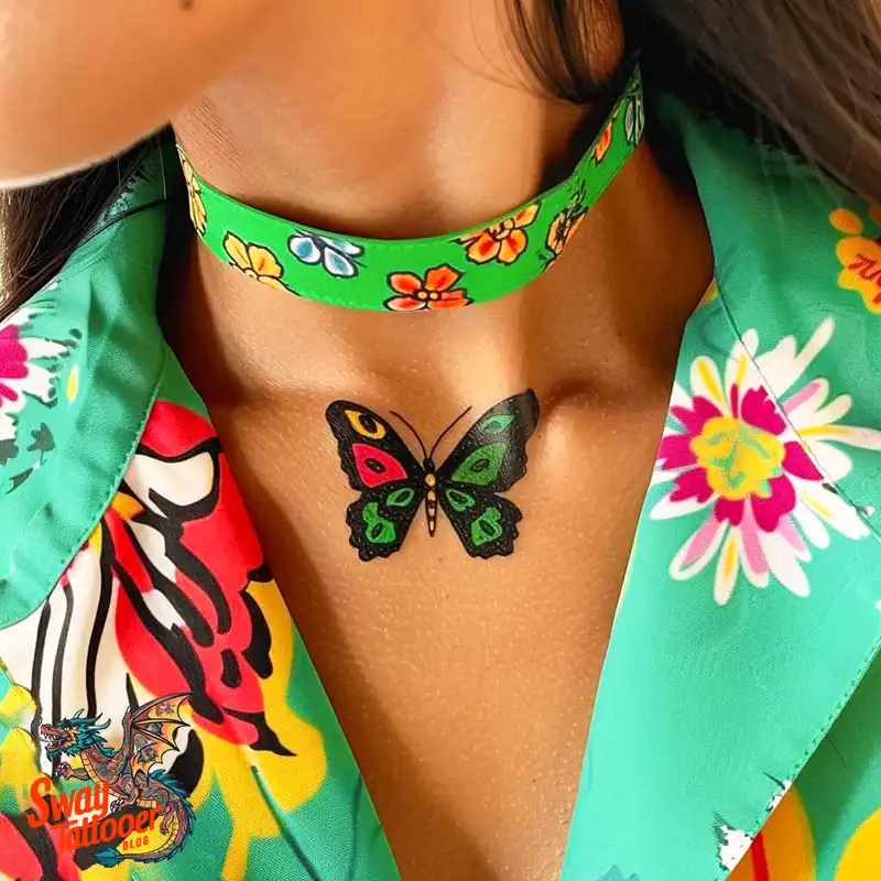 120 Small Butterfly Neck Tattoo Design Ideas: Delicate Art 62 small butterfly neck tattoo