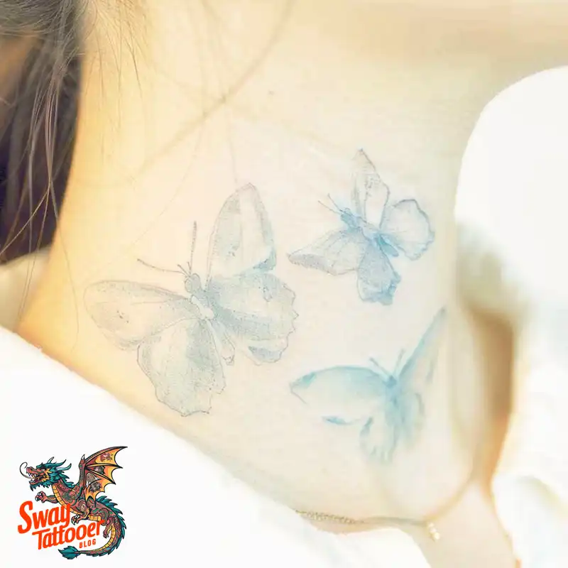 120 Small Butterfly Neck Tattoo Design Ideas: Delicate Art 61 small butterfly neck tattoo