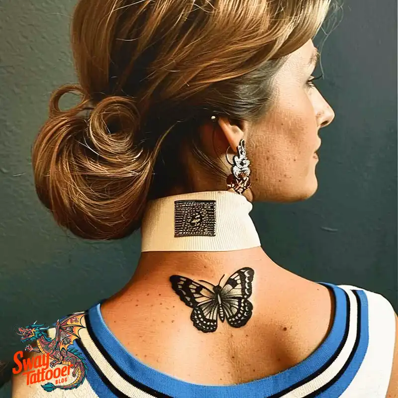 120 Small Butterfly Neck Tattoo Design Ideas: Delicate Art 60 small butterfly neck tattoo