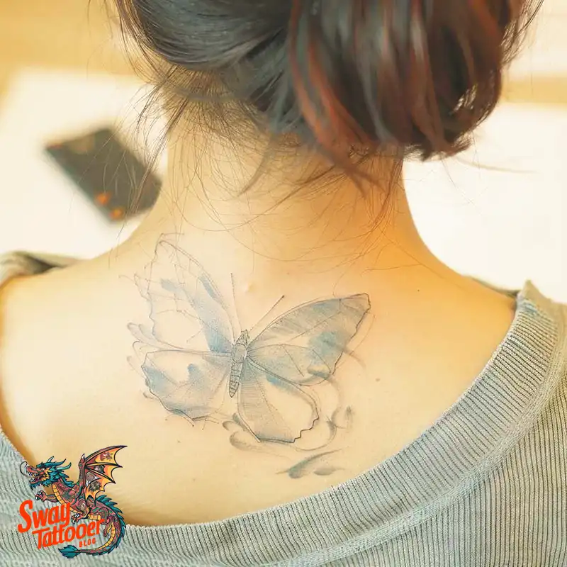120 Small Butterfly Neck Tattoo Design Ideas: Delicate Art 57 small butterfly neck tattoo