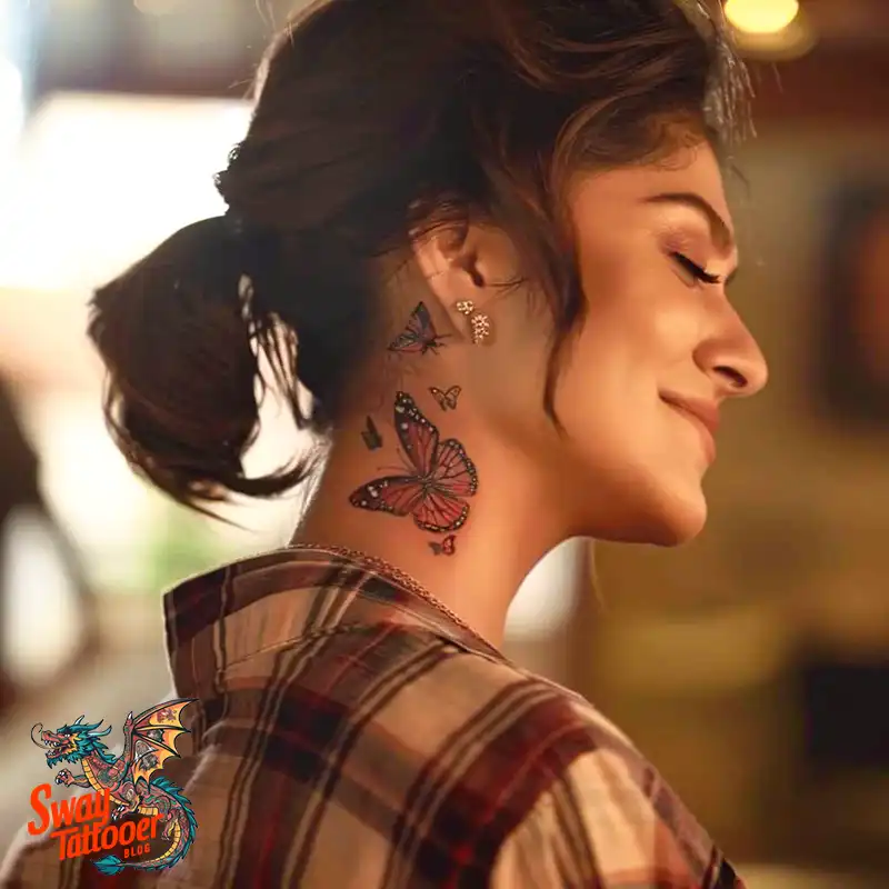 120 Small Butterfly Neck Tattoo Design Ideas: Delicate Art 45 small butterfly neck tattoo