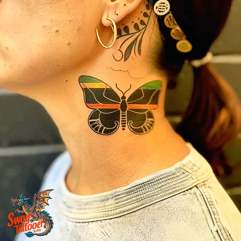 120 Small Butterfly Neck Tattoo Design Ideas: Delicate Art 39 small butterfly neck tattoo