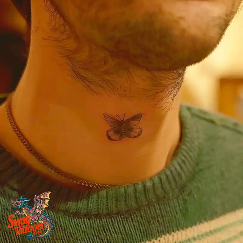 120 Small Butterfly Neck Tattoo Design Ideas: Delicate Art 109 small butterfly tattoo on neck